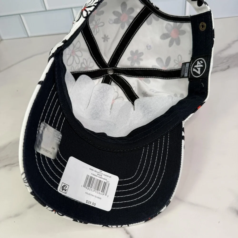 Houston Texans Hat Cap Strap Back NFL Daisy Floral Embroidered Kids Football 47